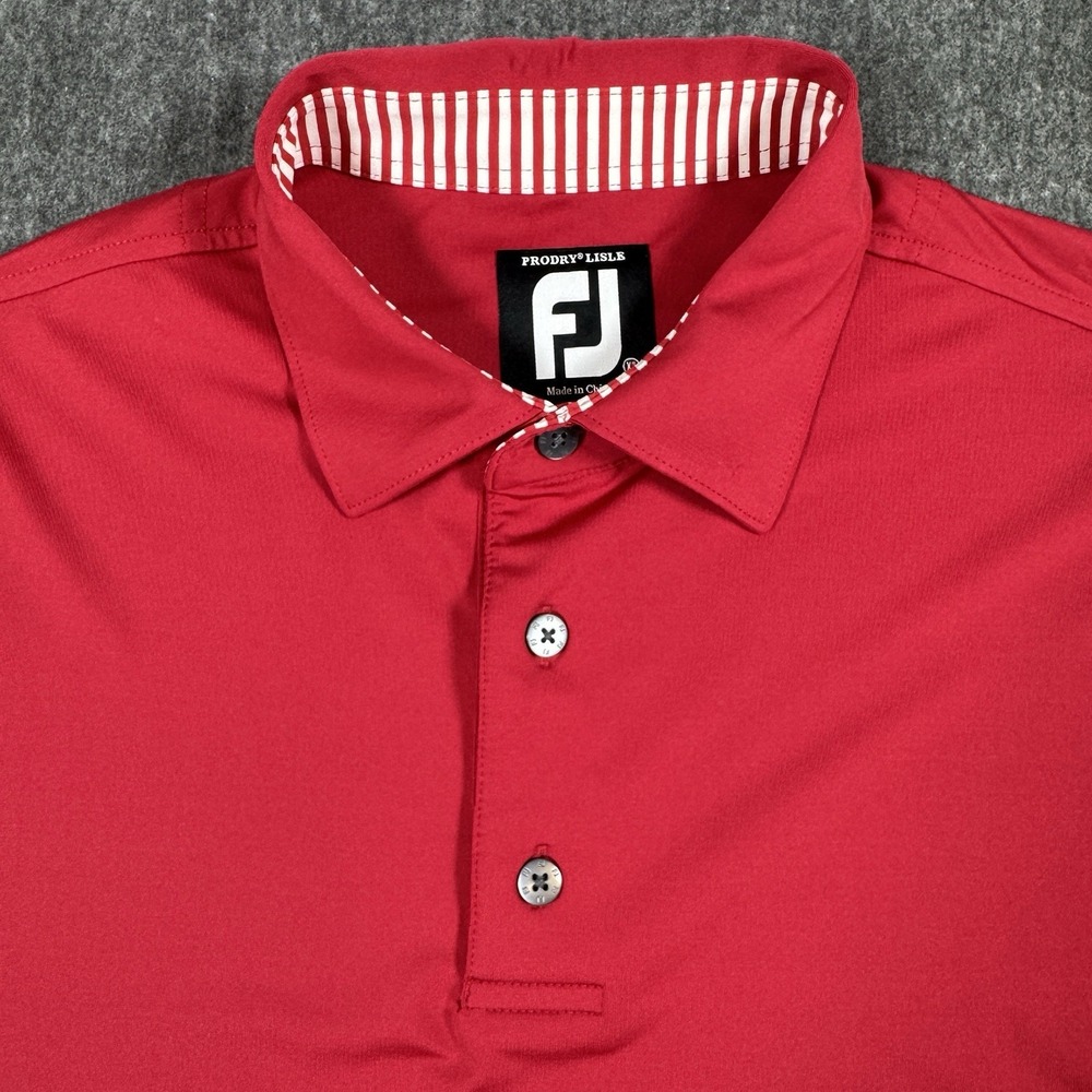 FootJoy FJ ProDry Lisle Golf Polo Shirt Mens XL Red Stretch Performance